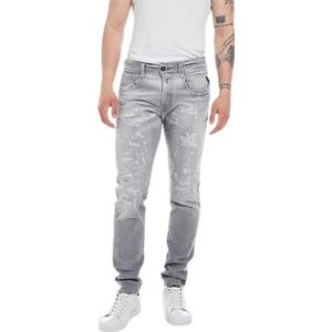 Replay Anbass Slim Fit Aged Herenjeans, lichtgrijs 095, 31W / 34L