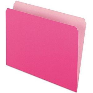 Pendaflex 152PIN gekleurde bestandsmappen, recht gesneden, bovenste tab, letter, roze/lichtroze, doos van 100
