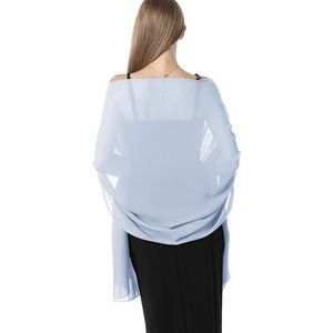 Chiffon Shawls and Wraps for Evening Dresses Women Elegant Soft Scarf Bridal Scarve Wedding Stole (Light Blue, One Size)
