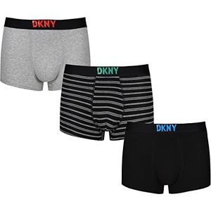 DKNY Superzachte boxershorts voor heren, modaal en katoenmix, ondergoed, Zwart Patroon, M