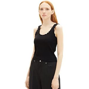 TOM TAILOR Denim Dames 1038422 Top, 14482-Deep Black, M, 14482 - Deep Black, M