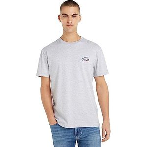 Tommy Jeans S/S T-shirts voor heren, Grijs (Zilver Grijs Htr), XXL