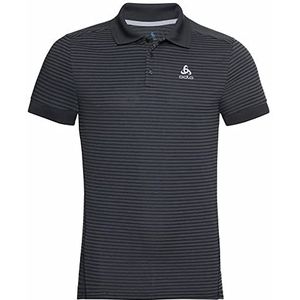 Odlo Heren Polo Shirt NIKKO DRY, zwart - odlo steel grey - strepen, M