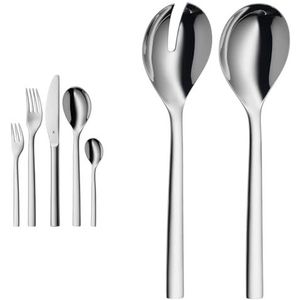 WMF Atria Bestek Set & WMF Nuova 1291426040 Saladecouvert 25cm, Saladevork & lepel, Cromargan®, Vaatwasmachinebestendig, Geschenkverpakking