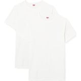 Levi's Heren T-shirt (verpakking van 2), wit, XL