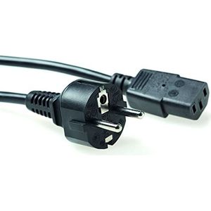 ACT IEC Stroomkabel 1,5m, C13 Kabel, PC Voedingskabel, CEE 7/7 Naar C13 3 Pins - AK5014 Zwart