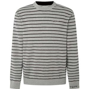 Pepe Jeans Heren Andre Stripes Pullover Sweater, Grijs (Grijs Marl), S