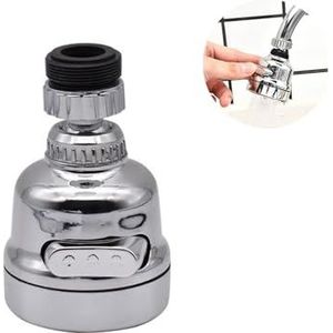 Avilia Multifunctionele mengkraan, 3 straalsoorten selecteerbaar door knop aan de zijkant, kogelgewricht 360 graden, geschikt voor alle gangbare kranen met standaard schroefdraad 22/24 mm