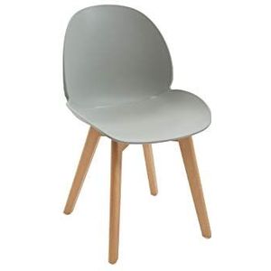 White Loft LF646 stoel, grijs, hout, 50 x 52 x 81 cm, wit, 4 stuks