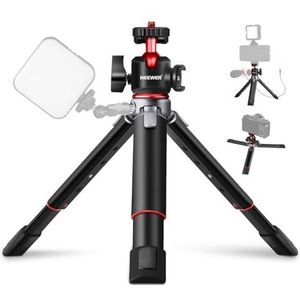 NEEWER Mini camerastatief met 360° verstelbare kogelkop en accessoireschoen, uittrekbaar vlogging tafelstatief, compatibel met camera iPhone 13/14 Canon G7X Mark III Sony ZV-1 RX100 VII A6600