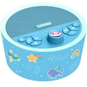 SoyMomo Dreams - Witte ruis voor baby's - Perfecte slaap - 27 rustgevende melodieÃ«n en geluiden voor een goede nachtrust - 8 regelbare nachtlichtkleuren, 1200mAh oplaadbare batterij, timer (blauw)
