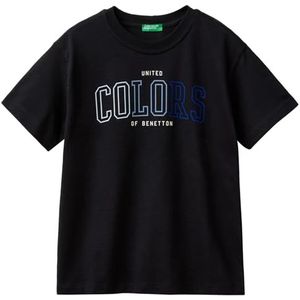 United Colors of Benetton T-shirt voor kinderen en jongeren, Zwart, 150