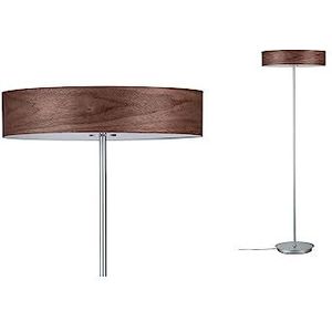 Paulmann Neordic Liska 79685 staande lamp max. 3x20W vloerlamp voor E27 lampen staande lamp met houten kap hout donker/chroom mat 230V zonder lampen