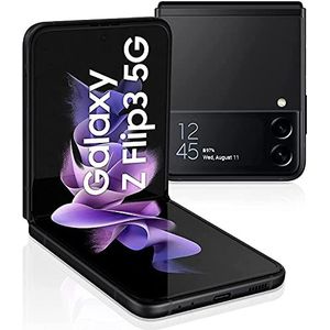 Samsung Galaxy Z Flip3 5G (17,03 cm), opvouwbare mobiele telefoon, groot 1,9 inch frontdisplay, 128 GB intern geheugen, 8 GB RAM, Phantom Black, incl. 36 maanden fabrieksgarantie