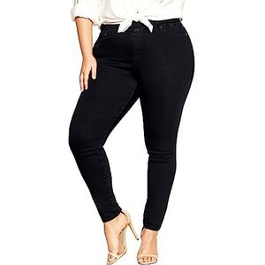 CITY CHIC Dames Plus Size Jegging Pared Back Jeans, Donkere Denim, 48 grote maten