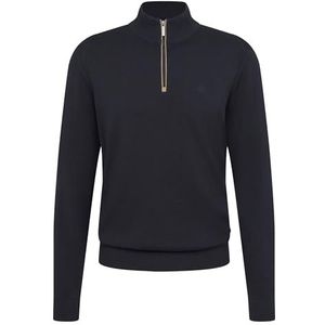 bugatti Gebreide trui voor heren, opstaande kraag, korte ritssluiting, regular fit, 390-marine, XL