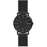 Skagen Signatur herenhorloge met drie wijzers, kastmaat 40 mm, roestvrijstalen horloge en roestvrijstalen schakelarmband