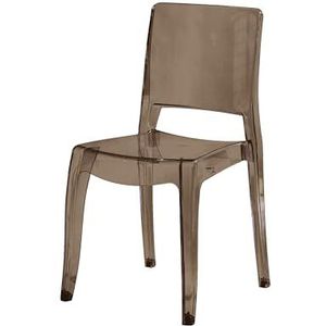 CRIBEL Set van 4 stoelen Greta van methacrylaat, barnsteen, stapelbaar, 51,5 x 51 x 92 cm