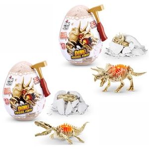 ROBO ALIVE Mini Dino Fossil Find (2 stuks, Mosasaur & Triceratops) van ZURU Boys 4-8 Dig and Discover, STEM, Excavate Prehistorische Fossils, Educational Toys, Great Science Kit Cadeau voor meisjes en