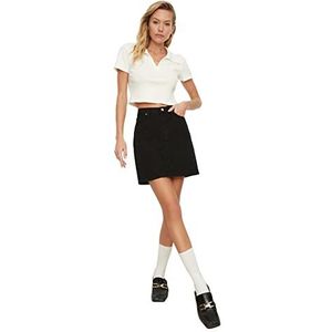 Trendyol Black Basic Mini Denim rok voor dames, zwart, 40