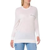 Armani Exchange Heren Merino Wool Mix Signature Logo Crewneck Pullover Sweater Sweater, off-white, L