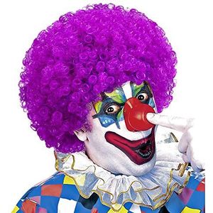 Widmann 60048 - Unisex volwassen clownpruik, circus, clown, carnaval, themafeesten, één maat, paarse kleur