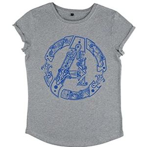 Marvel Dames Avengers Classic-Avenger Hilt T-shirt met oprolbare mouwen, gemêleerd grijs, XL, grijs (melange grey), XL