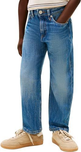 Tommy Hilfiger Relaxed gewassen medium jeans voor jongens KB0KB10341 Los, Denim (Denim Medium Soft), 3 jaar, Denim (Denim Medium Zacht), 3 jaar