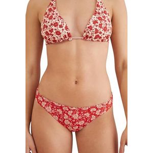 women'secret Omkeerbare bikinibroek met bloemenpatroon in 2 tinten, rode print, S