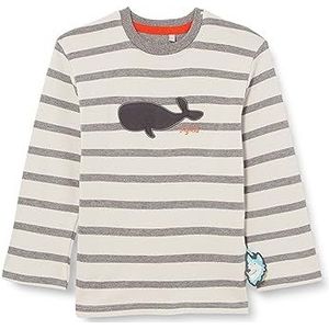 Sigikid Jongens Mini Polar Expedition shirt met lange mouwen, lichtgrijs/grijs gestreept, 110 cm