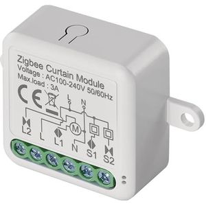 EMOS GoSmart Home Rolluikschakelaarmodule met app, ZigBee, voor enkele schakelaar, inbouwrelaisschakelaar voor rolluikbediening, spraakbesturing van de jaloezieën, compatibel met Google Home, Alexa