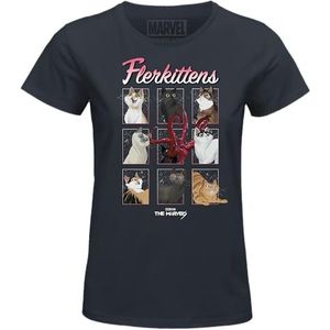 Marvel ""The Flerkittens"" WOMAVLSTS009 T-shirt voor dames, marineblauw, maat S, Marine., S