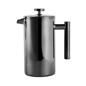 ECHTWERK French Press van roestvrij staal, dubbelwandig geïsoleerde thermokoffiepers, koffiemaker met persfilter voor thuis, camping en kantoor, Black Edition, 800 ml