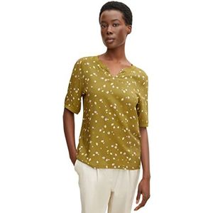 TOM TAILOR Dames T-shirt met all-over print 1030486, 29156 - Olive Small Floral Design, XS