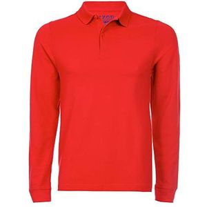 IZOD Uniform Young Men's Long-Sleeve Pique Polo, Red, Large