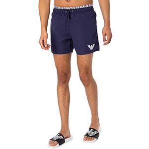 Emporio Armani Swimwear Heren Emporio Armani Man Logo Band Boxer Swim Trunks, Eclipse, 52, eclipse