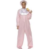 Baby Romper Costume, Pink, with Fleece Bodysuit, Bonnet & Bib