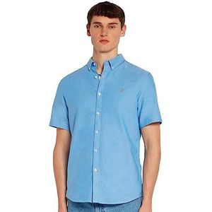 Farah Heren Brewer Slim Fit Katoen Oxford Shirt, Mid Blauw, XS