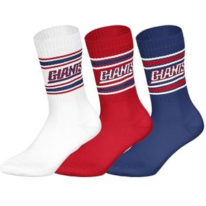 NFL NEW YORK GIANTS 3pk Crew Socks - WHT/RED/DBL - 35/38