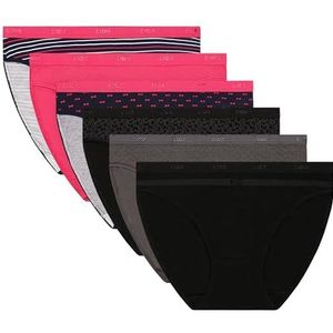 DIM Damesslip, katoen, stretch, 6 stuks, Pretty Rose Pack + Zwart Logo Set, XL