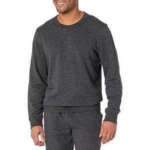 Amazon Essentials Lichtgewicht sweatshirt met ronde hals en Franse badstof voor heren (verkrijgbaar in Big & Tall), Charcoal Heather, L