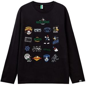 United Colors of Benetton Tricot G/C M/L 3VR54M016 T-shirt, zwart 100, XL Heren, Nero 100, XL