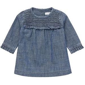 Noppies Babymeisjesjurk Lanexa lange mouwen kinderjurk, Medium Blue Denim - P493, 50 cm