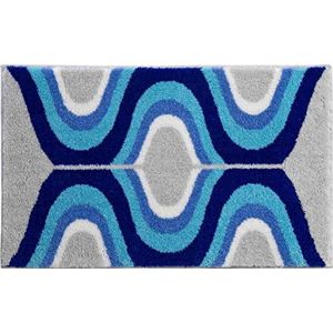 Grund Design badmat KARIM RASHID, Ultrazacht en absorberend, Antislip, 5 jaar garantie, KARIM 18, Badmat 60x100 cm, blauw