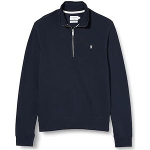 Farah - Heren Sweater, Aintree Quarter Zip Sweater, lange mouwen, mock-hals, biologisch katoen, moderne pasvorm, marineblauw, XXL, marineblauw, XXL