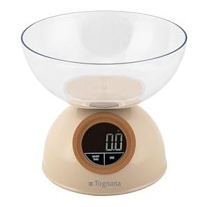 Tognana Iridea Digitale keukenweegschaal, 5 kg, kunststof, champagne