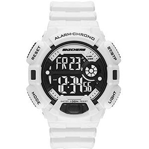 Skechers la cienaga heren 50 mm wit en zwart negatief display digitaal horloge