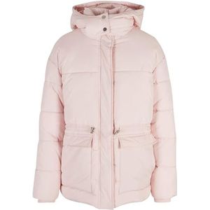 Urban Classics Dames Waisted Puffer Jacket, damesjack in losse pasvorm voor koude dagen, verkrijgbaar in meerdere kleuren, maten XS-5XL, roze, XS