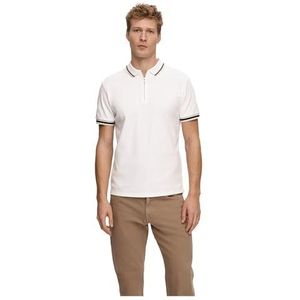 SELETED HOMME Slhslim-Toulouse Detail Ss Polo Noos Poloshirt voor heren, wit (bright white), XL