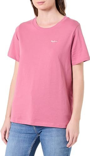 Pepe Jeans Dames W Basic Logo T-shirt, Roze (leisteen Rose Roze), L